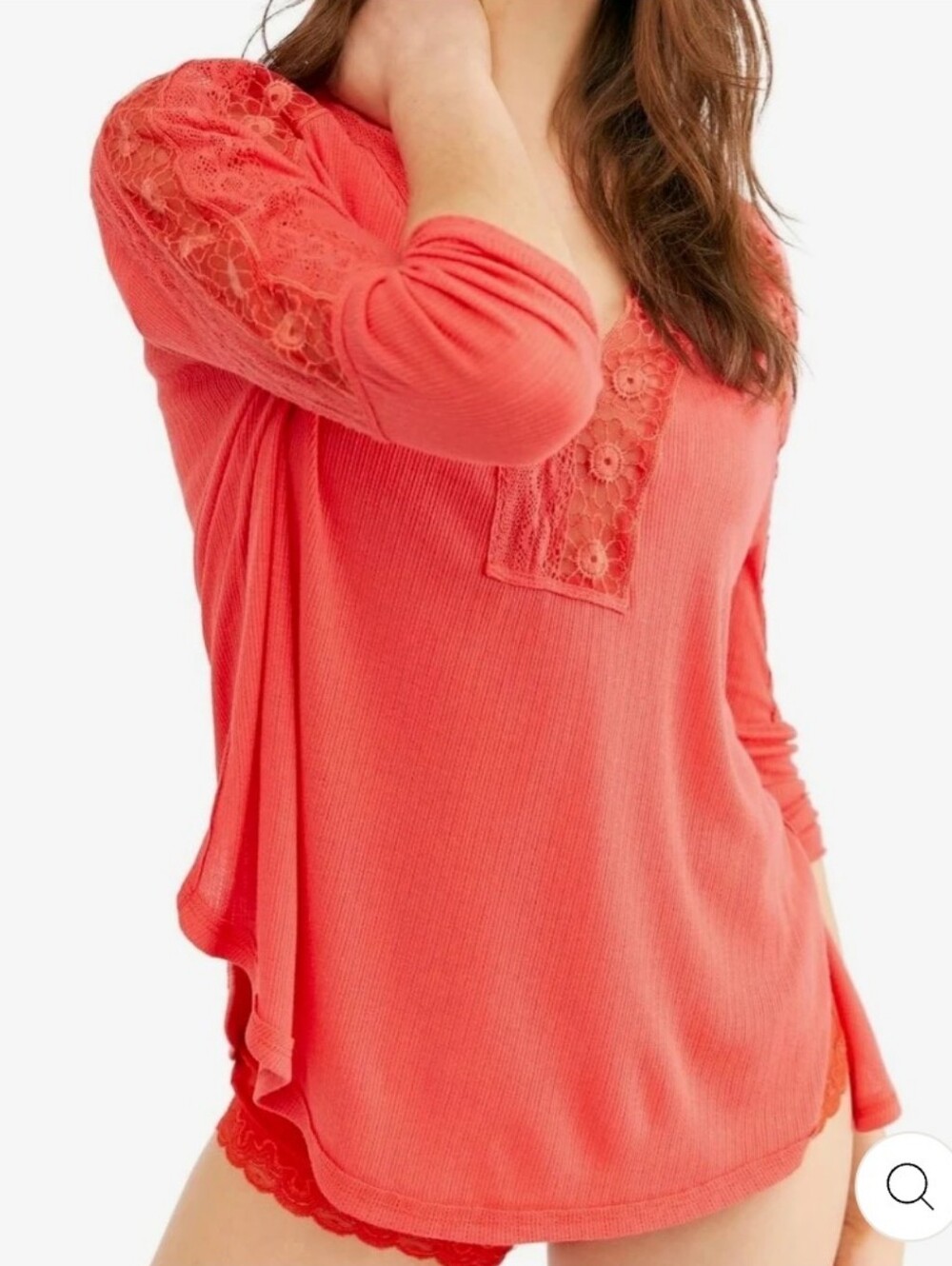 Free People NWTs Lola Rose Crimson Lace Trim Top